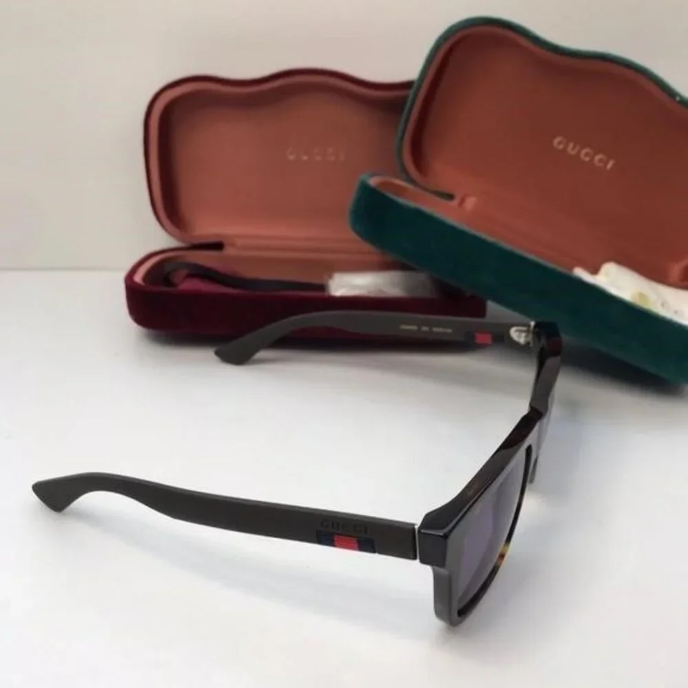 - New- 💯 original Gucci Grey/Brown Havana GG0008S Square Sunglasses